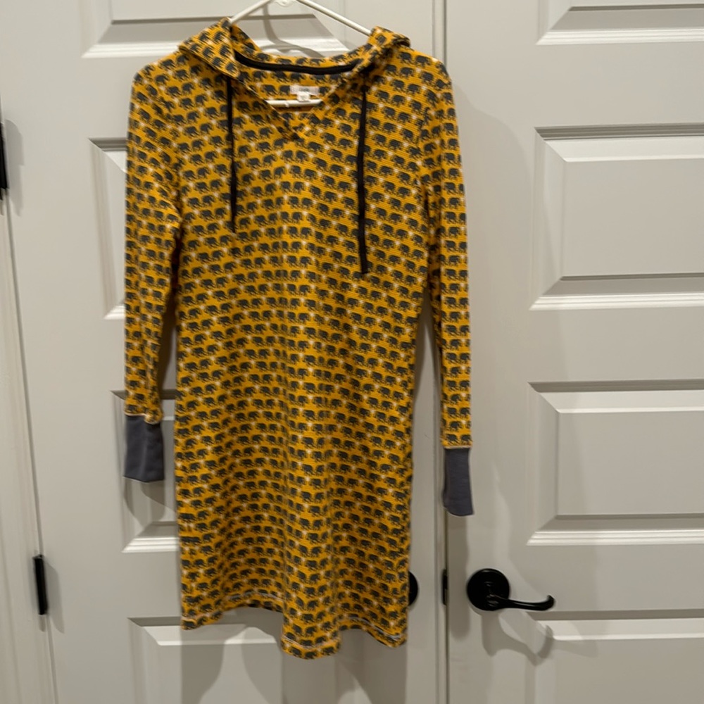 Layla Elephant Print Hooded Sleep Dress Size Medium